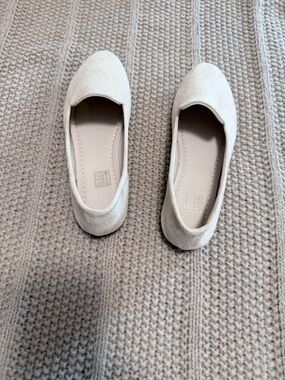 Beige Suede-Style Ballet Flats